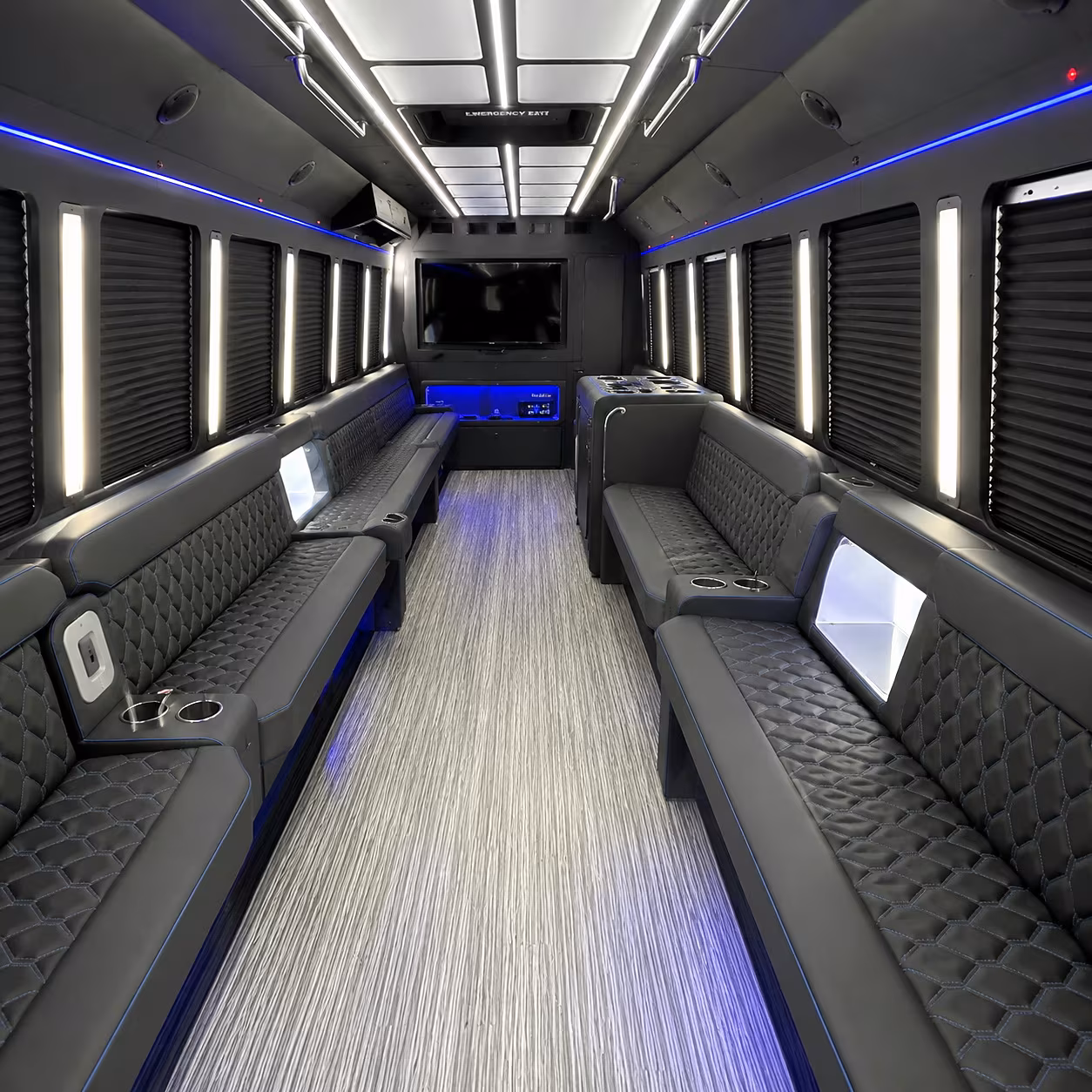 Baltimore Concert & Music Festival Transportation party bus interior