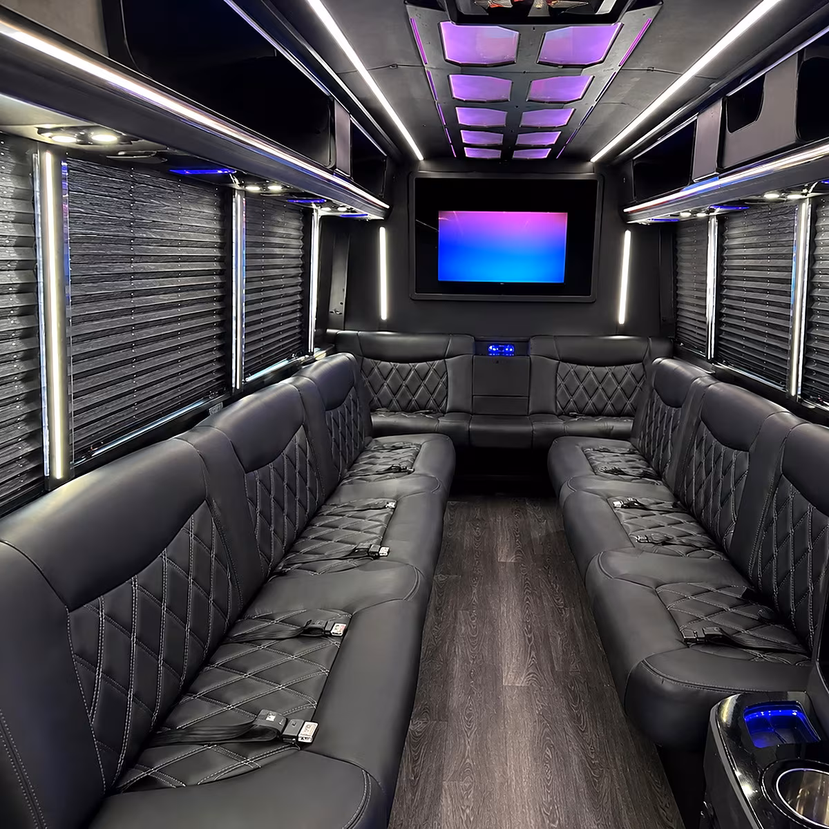 Baltimore Private Event Transportation party bus interior