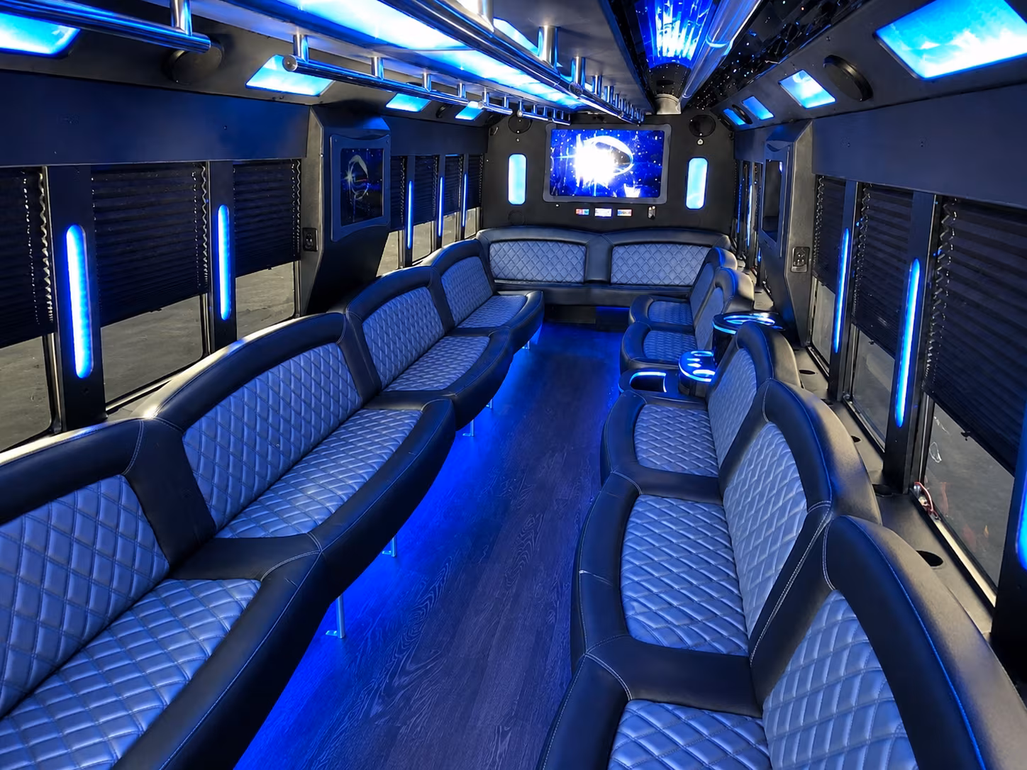 Baltimore Sporting Event Transportation party bus interior