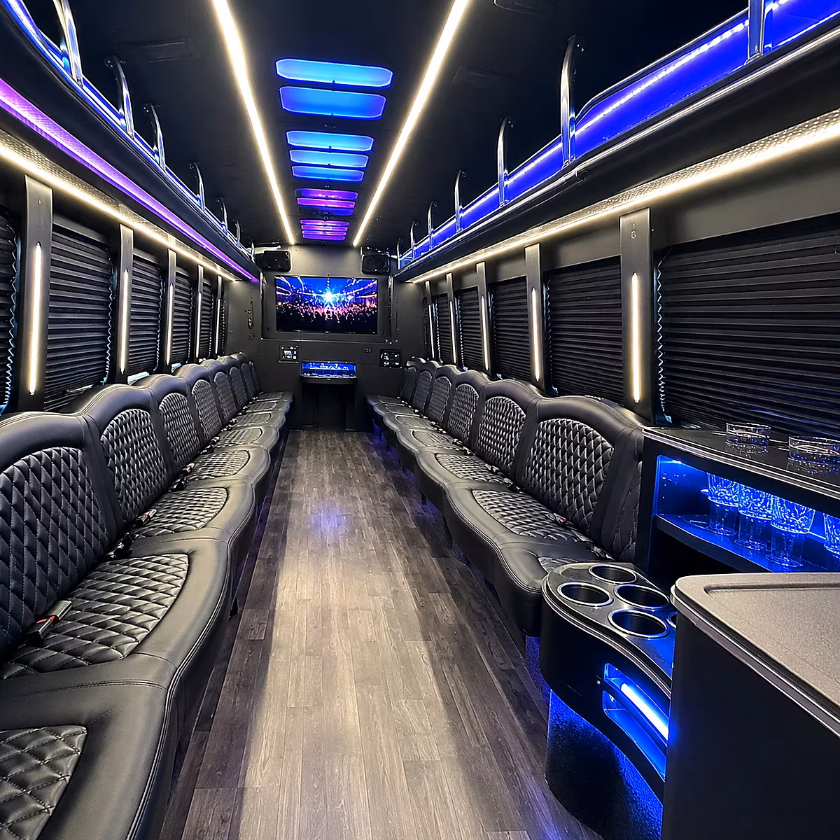 Baltimore Wedding Transportation party bus interior