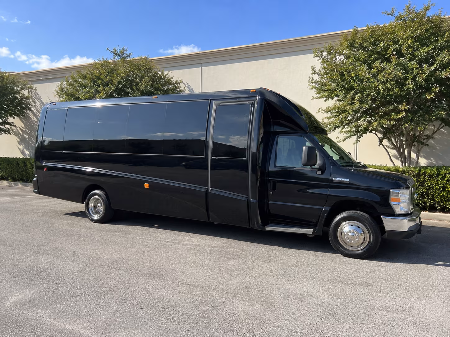 Interior of a party bus rental serving Baltimore