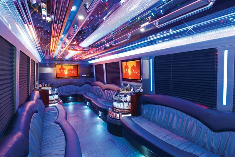 Newport News 20 Passenger Party Bus Interior