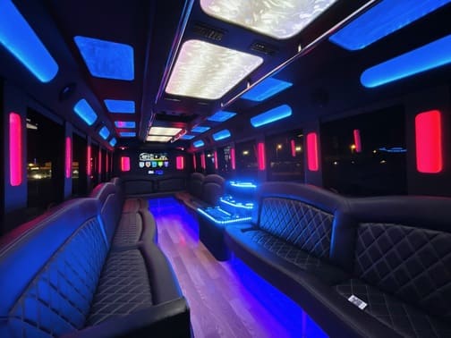 Atlantic City 35 Passenger Party Bus Interior