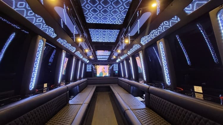 Washington 40 Passenger Limo Bus Interior